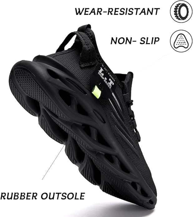 Men Running Shoes Tennis Slip On Gym Sneakers Walking Shoes Non-Slip Trail Trainers Athletic Jogging Comfortable Road Fashion Workout Breathable Shoes3