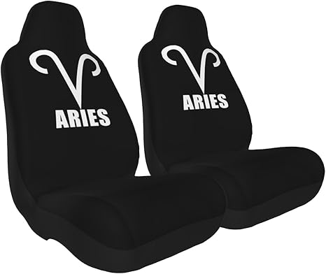 Aries Sign Car Seat Covers Suitable for Most Vehicles 2 PCS, Black