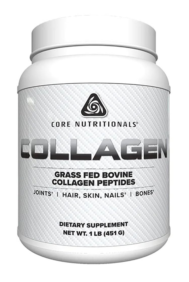 Core Nutritionals Collagen, Grass Fed Bovine Collagen Peptides, Supports Joints, Hair, Skin and Nails, 35 Servings (Unflavored, 1 lb)
