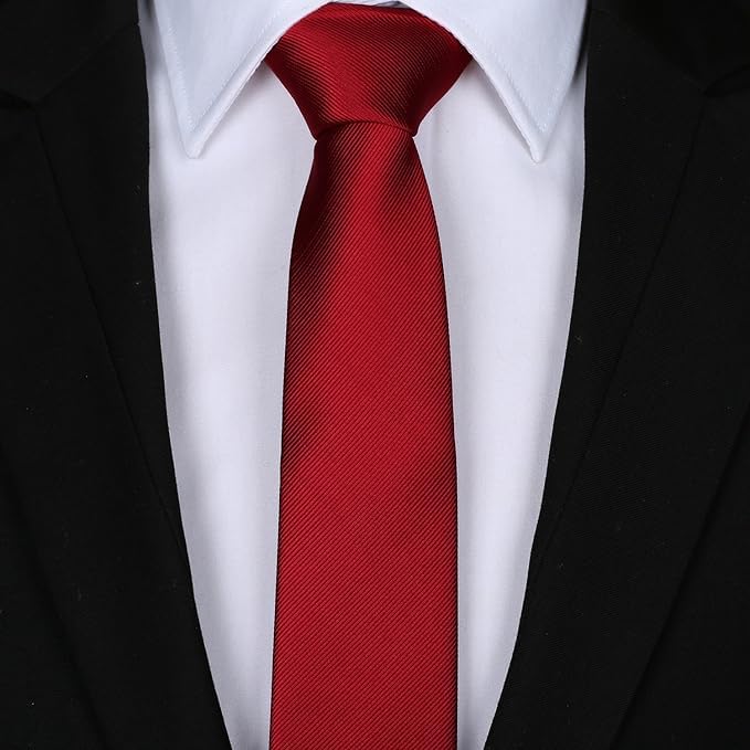 Image of Young Arrow Premium Microfiber Matte Finish Necktie for Men - Solid Formal Tie for Office, Wedding, Party, Groom & Groomsmen