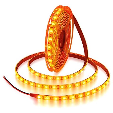 ALITOVE 16.4ft 5050 SMD Orange LED Flexible Strip Light lamp 5M 300 LEDs Waterproof IP65 12V DC for Home Hotels Clubs Shopping malls Cars Lighting Cover