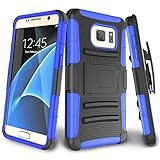 Galaxy S7 Case,TILL [Knight Armor] Heavy Duty Full-body Rugged Holster Resilient Armor Case [Belt Swivel Clip][Kickstand] Combo Cover Shell For Samsung Galaxy S7 S VII G930 GS7 All Carriers [Blue]