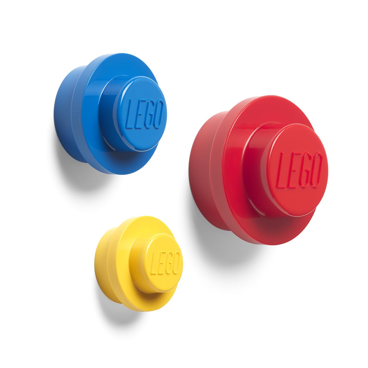 Lego Wall Hanger Set - 3-Piece Decorative Home Accessories for Kids & Adults, Cute Room Decor, Space-Saving Coat Hooks, Wall Hangers Red, Blue, Yellow