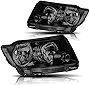 (2Pcs) Headlight Headlamps Assembly Set Compatible with Jeep Grand Cherokee 11-13,Smoked Lens/Clear Corner