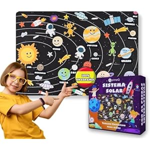 PrimerQ® Sistema Solar Español Figuras de Fieltro – Montessori Educativo – Material Didáctico En Español – Aprende los Planetas – Juguetes para Niños 3-8 Años – Certificados CE