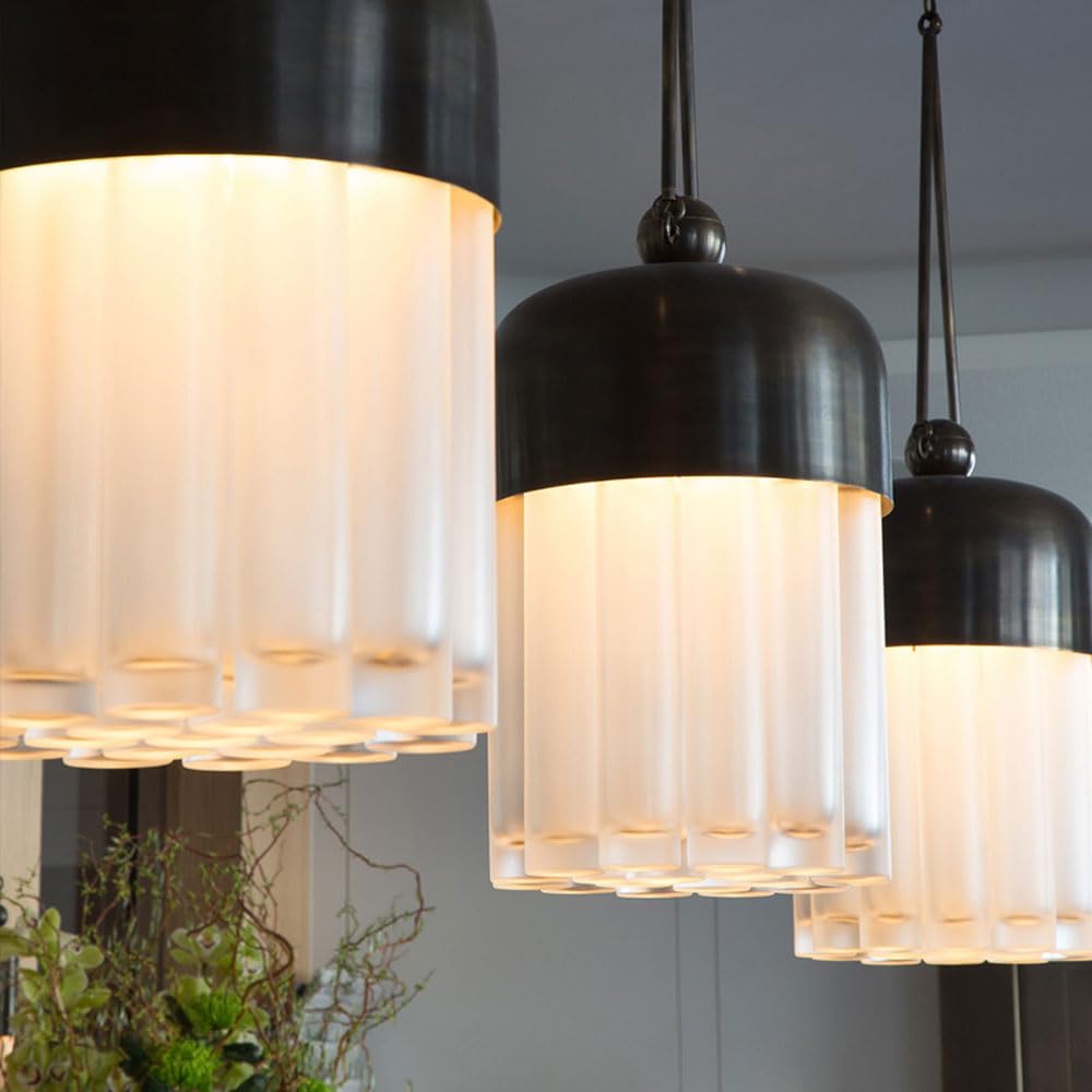 7,8" Lampa wisząca Szklana rurka Lampa wisząca Przemysłowe czarne lampy wiszące 12W LED Mały żyrandol Oprawy sufitowe do jadalni Salon Cafe Bar Restauracja LWX