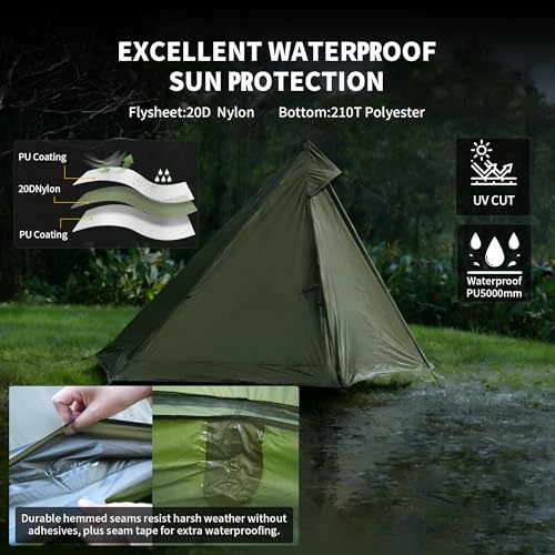Carpa de camping ultraligera TENPLAY 2.0 para 1 persona miniatura 3
