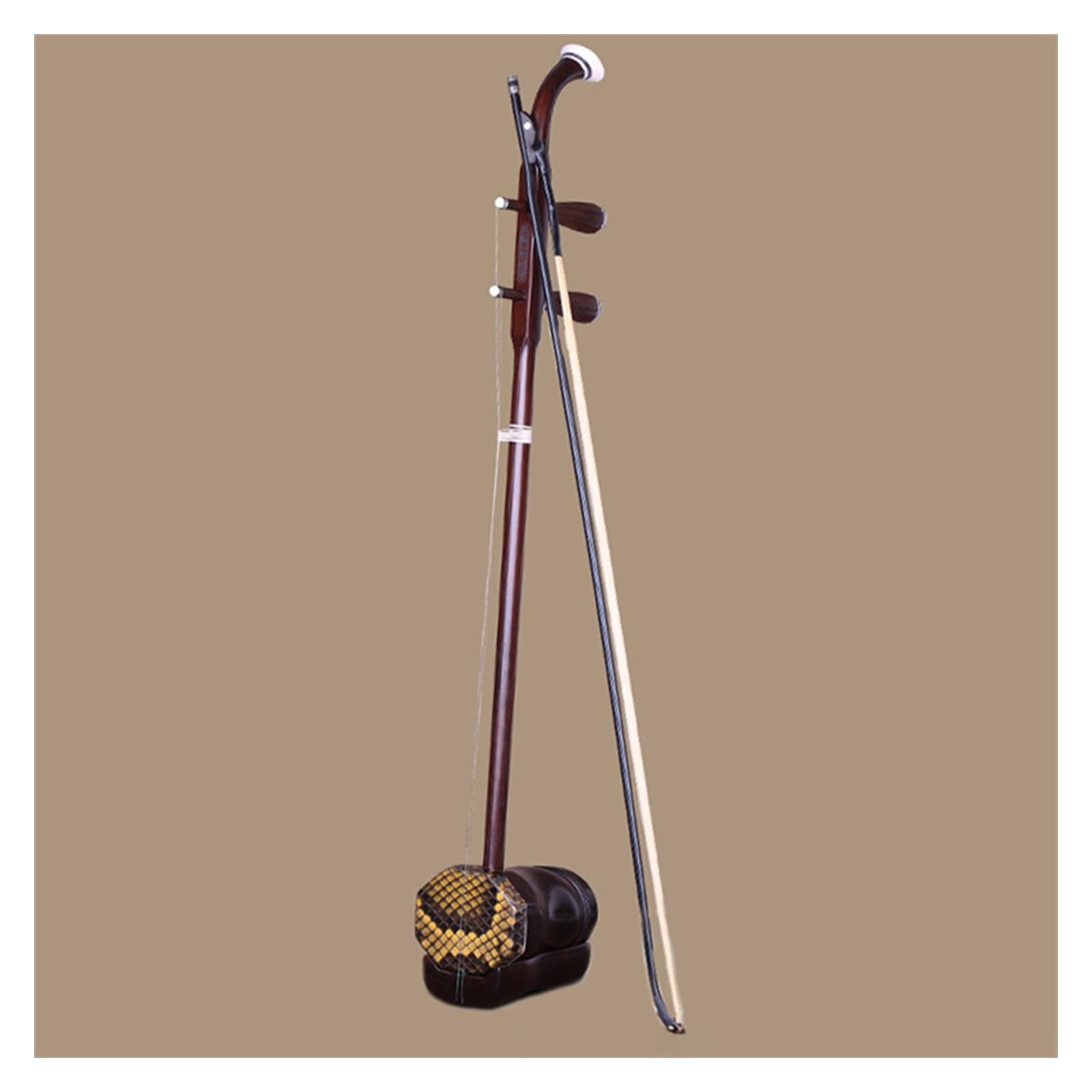 Chinois Erhu Erhu Professionnel Octogonal Plat En Acajou, Ancien Instrument Folklorique Chinois Avec Accessoires
