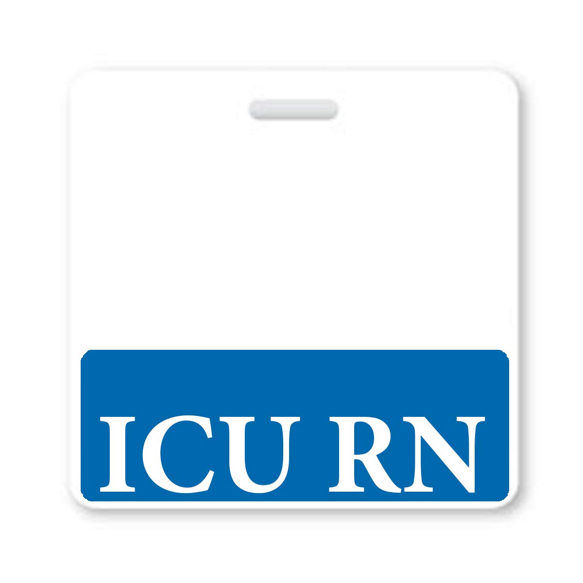 ICU RN Badge Buddy - Heavy Duty Horizontal Badge Buddies for Critical Care Nurses/Intensive Care Unit R.N. - Spill Proof & Tear Resistant Cards - 2