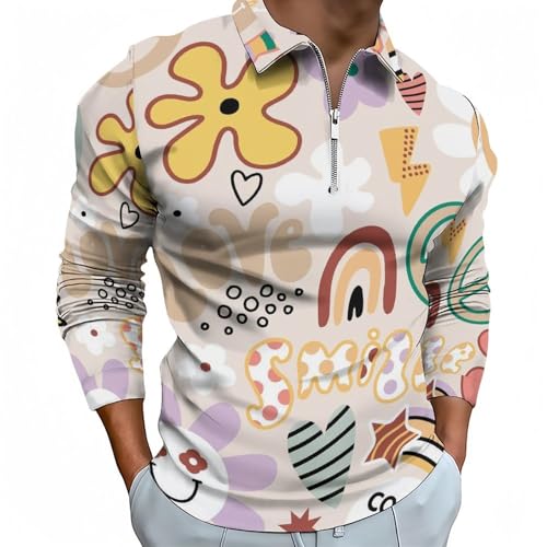 T-shirts de golf d'automne décontractés style polo à manches longues homme