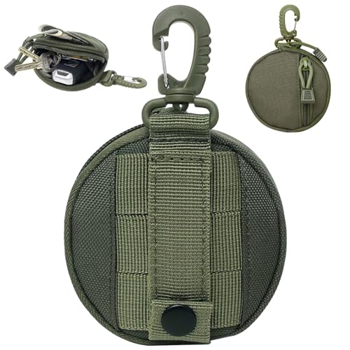 Belt Pouch with Clip Nylon Key Pouch Portable Outdoor Mini Zippered Change Purse Round Mens Coin Key Bag for Travel Sports3