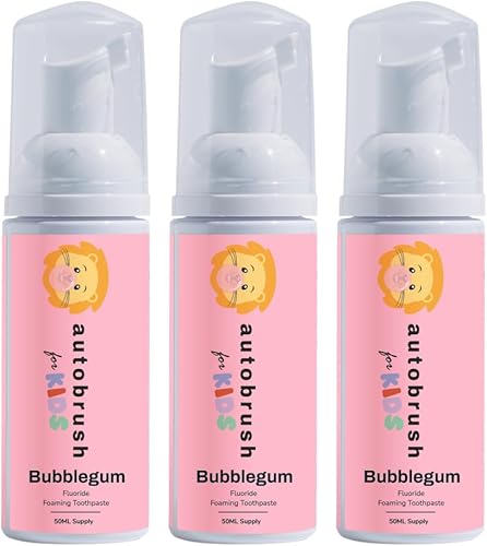 Miniatura 23 de autobrush Pasta dental espumosa con flúor para niños, sabor a fresa, blanqueamiento y limpieza profunda, apta para viajes, anticavidad (paquete de 2)