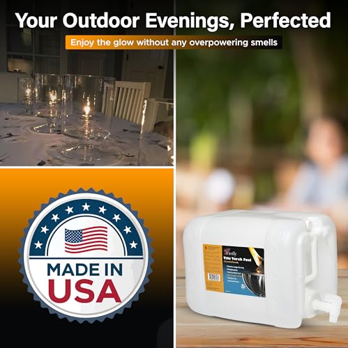 Image of Firefly Fuel Tiki Torch Fuel, 5 Gallons Outdoor Lamp Oil, Citronella Formula, Clean Burning, Low Smoke, Long-Lasting Fuel for Tiki Torches and Lanterns