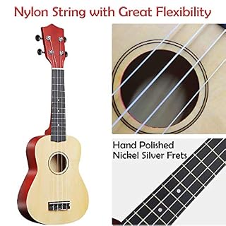 Yumzeco Ukulele Soprano 21 pouces Ukelele Ukulélé Kit pour Adulte Enfant Debutant avec 5 Mediator Ukulélé, 2 Set Ukelele… – Image 4