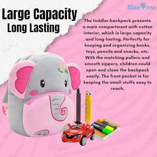 Image of blue tree Cute Kids Backpack Toddler Bag Plush Animal Cartoon Mini Travel Bag for Baby Girl Boy 1-6 Years, Ideal for Gifting for Kids