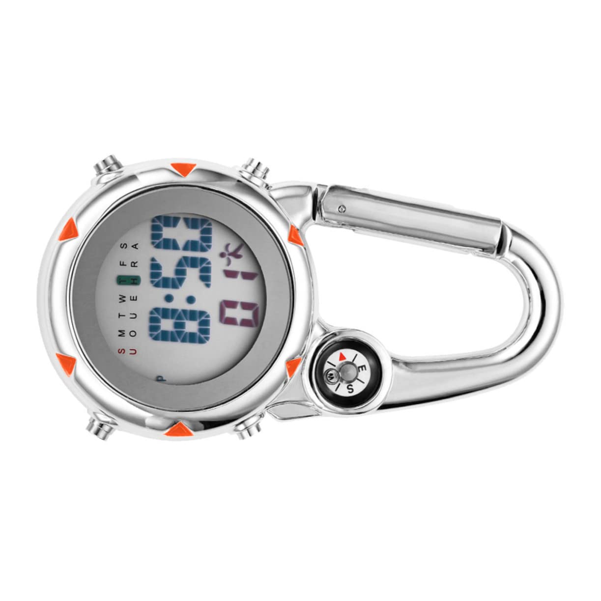 ifundom Gancio in Acciaio Inossidabile Orologio in Acciaio Inossidabile Orologio per Esterno Clip Sull'orologio Attenzione All'arrampicata Accessorio Orologio Orange
