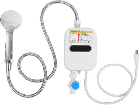 COHEALI Portable Small Instant Electric Water Heater Quick Heating Mini Tankless Water Heater for Bathroom Kitchen Camping Trips with Efficient Thermal Design and Constant Temperature