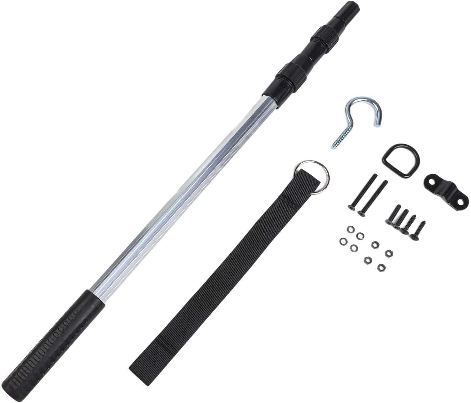 Attic Ladder Pull Down System Kits Aluminium Alloy Loft Ladder Pole Telescopic Pull-Down Hook and Rope Kit for Loft Attic Ladder Garage Door Access Adjustable 53cm to 1.1m Extension
