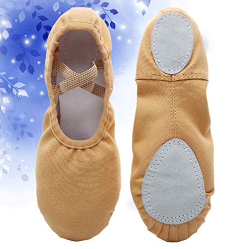 Tênis de balé de lona SUPVOX com sola de balé para yoga, sapatilhas divididas para dança do ventre,