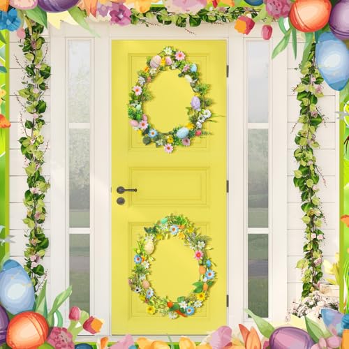Memorywuu 6 Pcs Wreath Metal Frame Wire Form Easter Floral Garden Wire Wreath Form for DIY Craft Project Indoor Outdoor Holiday Hanging Decor(Egg)