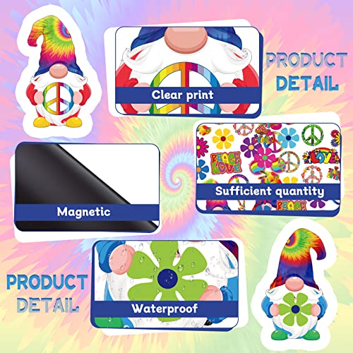25 Pieces Car Magnet Decorations 60S Hippie Theme Party Magnetic Decals Fridge Magnets Flower Peace Car Magnetic Sticker Love Sign Colorful Hippie Decals For Car Refrigerator Mailbox Decor #TOP4