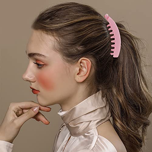 6 Pcs Large Banana Clips Big Banana Hair Clips For Thin Hair, 5.3" Nonslip Clincher Combs Banana Combs For Medium Thick Hair, Strong Hold Ponytail Holder Clip Matte Banana Clips For Women And Girls #TOP5