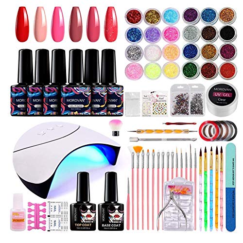 Poly Nail Gel kit, Poly Nail Gel Nail Extension Gel Kit, Nail Enhancement Builder Gel with Nail Decoraction All-in-one French Kit for Nail Salon