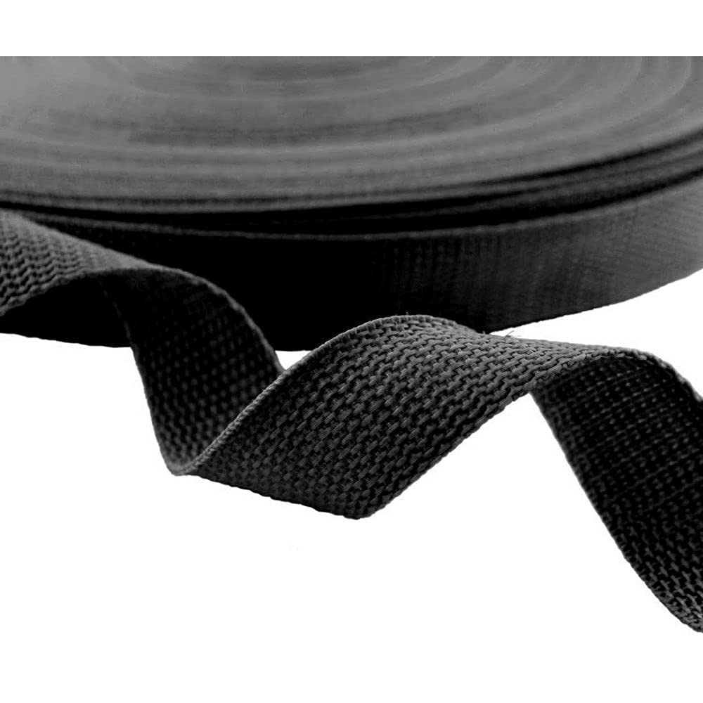 Diy Crafts CT-DIY-HI-27097 1" Wide Black Polypro Strap Webbing Roll for Works, #1, Pack of 25 Yards (Multicolor) 1