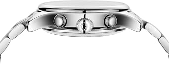 Guanqin Men Analog Automatic Self Winding Mechanical Wrist Watch with Stainless Steel/Leather Band Moon Phase (Silver White-Steel Chain)