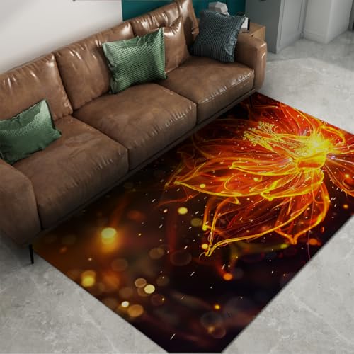 Tapis de salon moderne Lotus néon classique antidérapant pour chambre et bureau 140x200