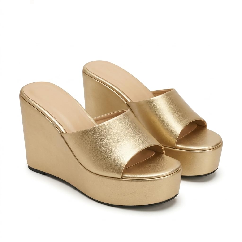 Uunda Fashion Women's Platform Wedge Heel Slides | Open Toe Slip-On Sandals | Casual Party Use Heeled for Women & Girls WD-5070-WD-5090-WD-5113-WD-5114-picture-25