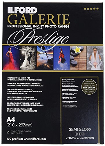 Papier photo ILFORD Galerie Prestige Semigloss Duo A4 250g pour impression double face