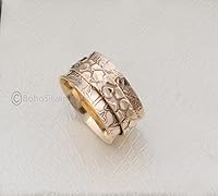 Vista 2 de Spinner Ring Women, 925 Silver Ring, Handmade Ring Silver, Unique Spinner Ring, Worry Spinner Rings, Wide Band Ring, Fidget Spinner Ring, Spinner