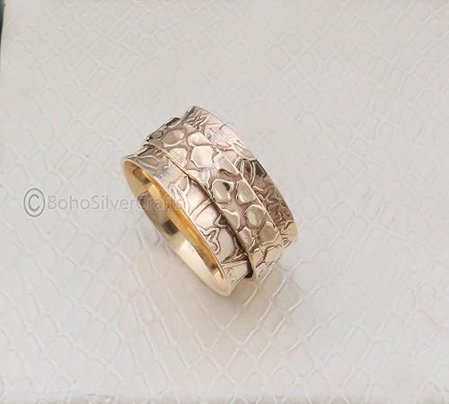 Miniatura 2 de Spinner Ring Women, 925 Silver Ring, Handmade Ring Silver, Unique Spinner Ring, Worry Spinner Rings, Wide Band Ring, Fidget Spinner Ring, Spinner