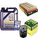 Produktbild QR-PARTS 69365025 Filter Set Inspektionspaket 5 Liter Liqui Moly Motoröl Leichtlauf High Tech 5W-40 MANN-FILTER Luftfilter Ölfilter