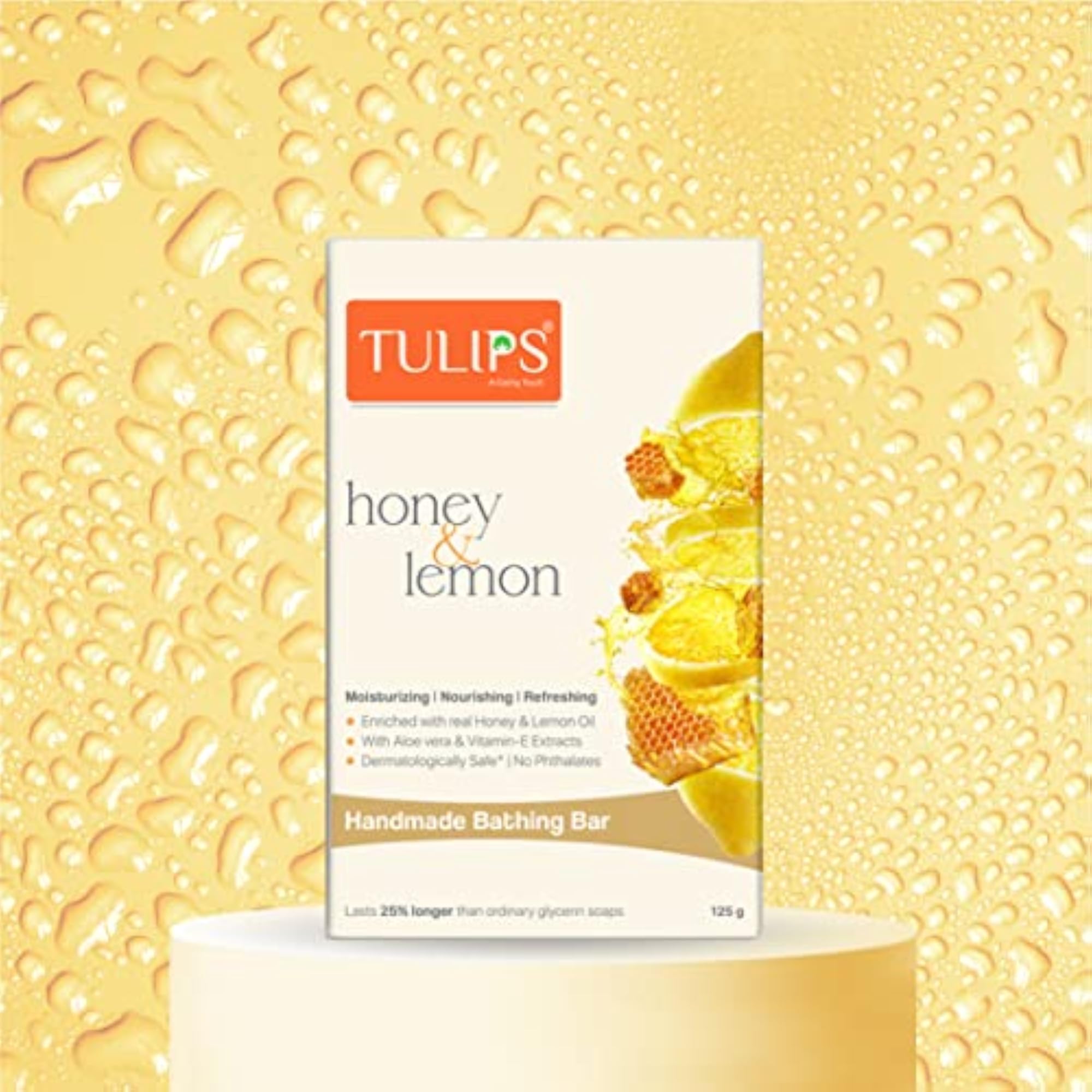 Honey & Lemon Handmade Bathing Bar Soap, Pack of 3