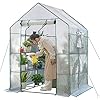 Greenhouses for Outdoors,Portable Walk in Greenhouse for Garden Plants That Need Frost Protection and Away from Pests,Animals(56"x55"x78")-White Greenhouses for Outdoors,Portable Walk in Greenhouse for Garden Plants That Need Frost Protection and Away from Pests,Animals(56"x55"x78")-White