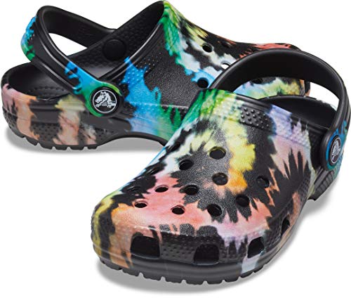 Crocs Unisex Child Classic Tie Dye Clog, Black/Black, 13 Little Kid #TOP5