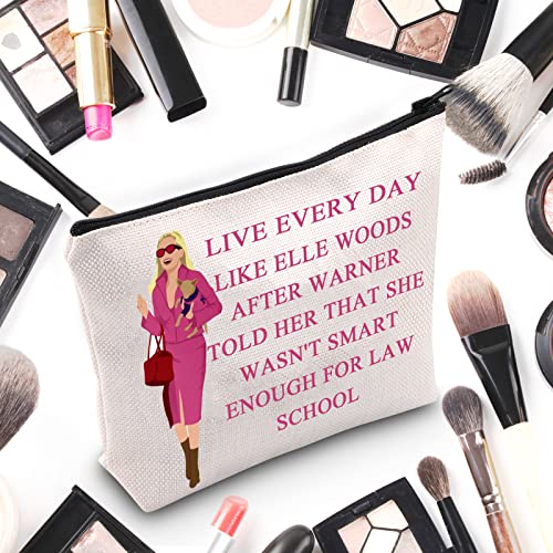 Wzmpa Tv Show Cosmetic Makeup Bag Tv Show Fans Gift Live Every Day Like Elle Woods Makeup Zipper Pouch Bag For Law School Graduation Gift (Live Every Day) #TOP3