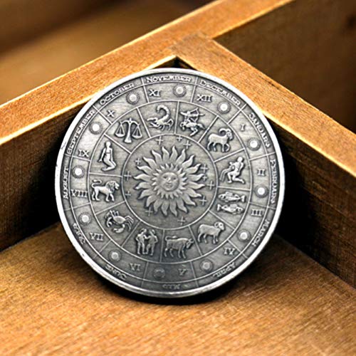 PRETYZOOM Sternbild Münze Steinbock Münze Geschenk Vintage-Stil Horoskop Münze Geburtstag Zeichen Glück Andenken Münze Stereoskopische Metallmünze Handwerk (Steinbock)