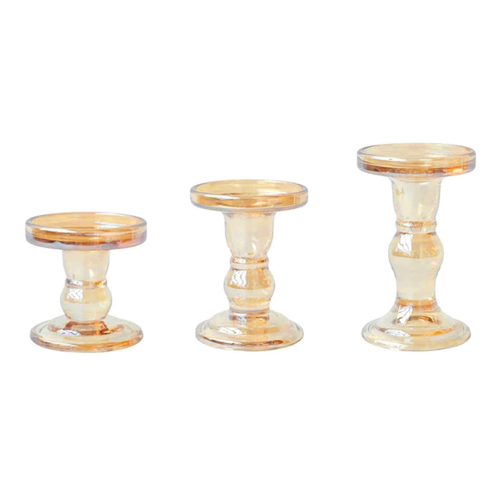 carotoe Clear Roman Styles Pillar Holders, Set of 3 Stand for Weddings and Home Ambiances Centerpieces Candlesticks