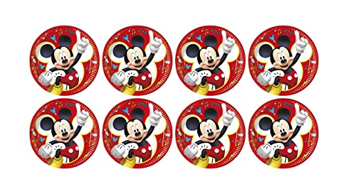 ALMACENESADAN, 5121, pack de festa de aniversário; pack 8 pratos de cartão 23 cm; licença (Mickey Mouse)