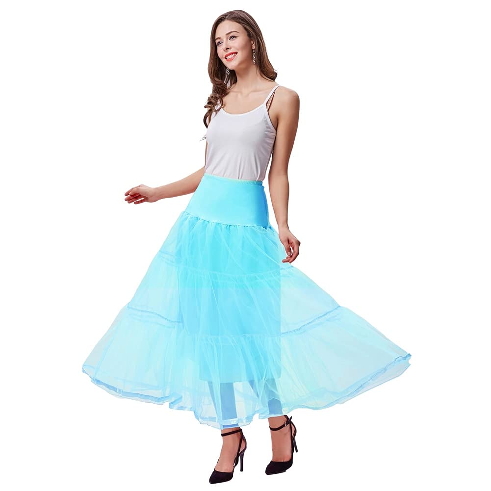 WQZYY&ASDCD Bleistiftrock Damen Langer Petticoat Fancy Tüll Krinoline Hochzeit Frauen Langer Unterrock