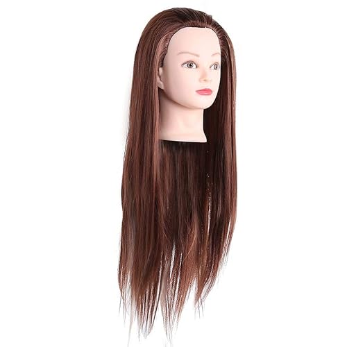 Entrenamiento Cabeza Peluquería Salón Herramientas Maniquí Muñecas Práctica Salones de Pelo para Estilistas (Marrón oscuro)