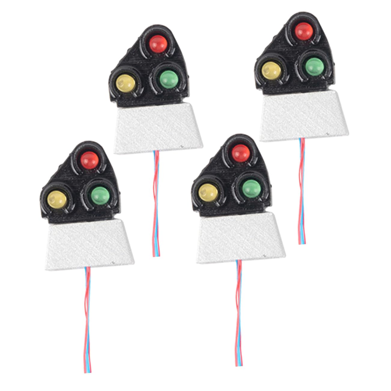 Angoily Set of 4 Micro Landscape Signal Lights for Railroad Model Mini Decor Props