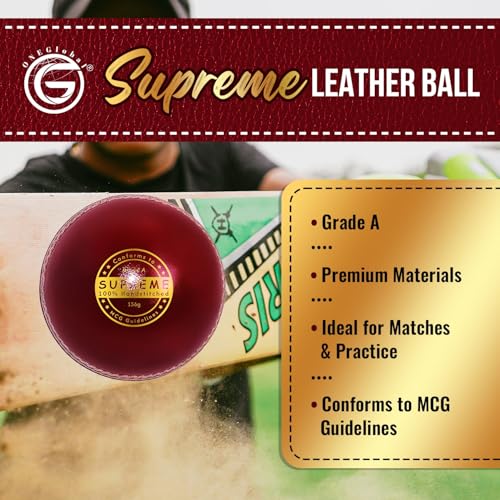 ONEGlobal Supreme Genuine Leather Cricket Ball | 4-Piece Handstitched Cricket Balls | Match Quality Hard Cricket Balls (Seniors 5.5oz, Juniors 4.75oz, Womens 5oz) - Image 5