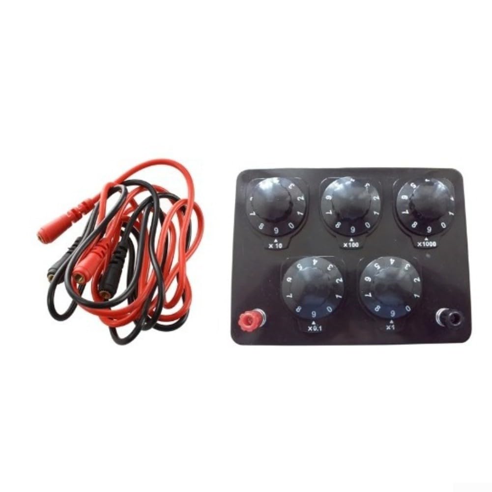 Decade Boîte de résistance avec résistance variable réglable de 0 à 9999 9 Ohms avec ligne de test pour un test précis de résistance