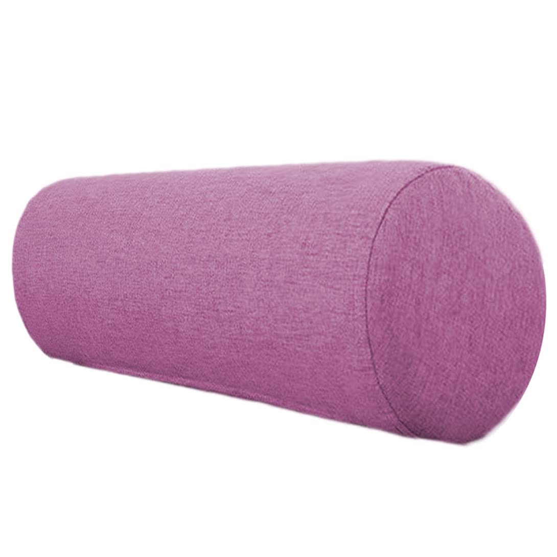 GGoty Almohada redonda suave para aliviar el dolor de espalda, cojín de apoyo para brazo de sofá, cabeza cilíndrica, almohada cervical (20 x 60 cm, morado)