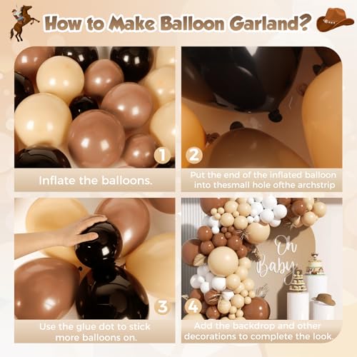 Image of Neutral Balloon Garland Arch Kit 166Pcs, Boho Brown White Nude Balloon Arch, Different Sizes Brown Balloon for Woodland Birthday Teddy Bear Baby Shower Wedding Neutral Party Decoration