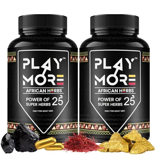 Image of Original Play More African Herbs Premium Formula, Natural Ingredients for Overall Health & Balanced Lifestyle | Playmore african herbs | 30 Capsules (Pack of 2)